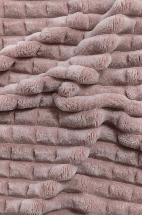 Jaukus lovos užtiesalas su pūkeliu "Merinos Cozy" su 2 pagalvių užvalkalais, rausva pudros